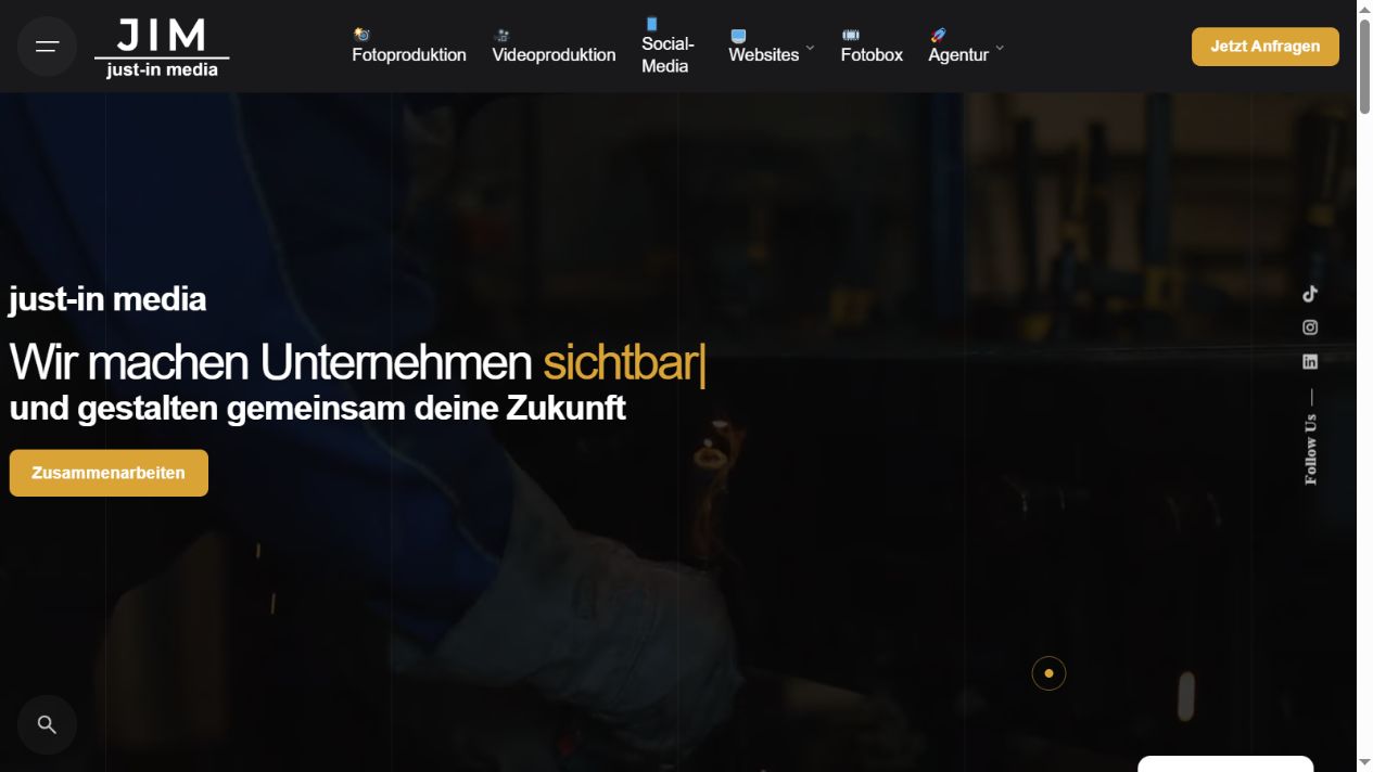 Website der Medienagentur just-inmedia