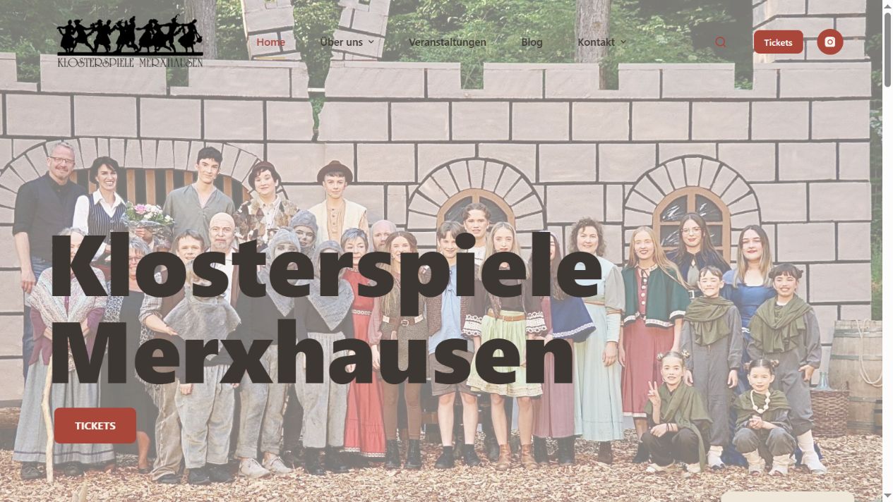 Website der Klosterspiele Merxhausen