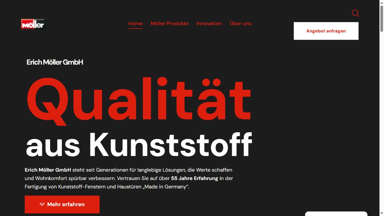 Website der Erich Möller GmbH