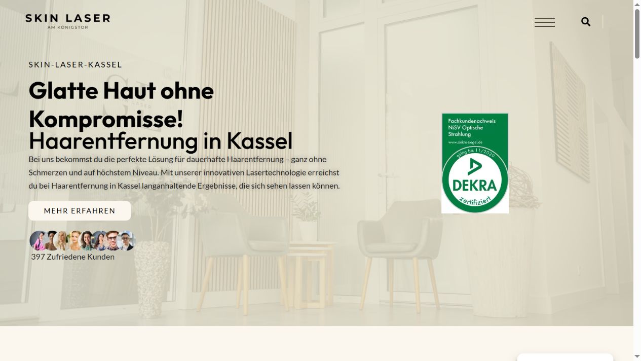 Website von Skin Laser Kassel